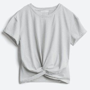 Lush Tamara Cropped Knot Front Knit Top